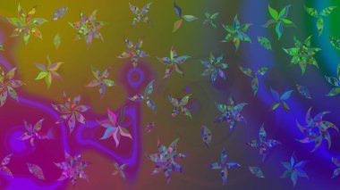 Asya tekstil tarzında. Raster illüstrasyonu. Güzel kumaş deseni. Çiçek desenli çizim. Düz Çiçek Elementleri Tasarımı. Renkli Bahar Teması çizim şablonu.