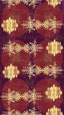 Kırmızı, mor ve kahverengi renklerin çizimi. Soyut duvar kâğıdı, ambalaj dekorasyonu. Kışın sembolü, mutlu noeller, mutlu yeni yıl kutlaması Raster illüstrasyonu. Kar tanesi kadar basit..