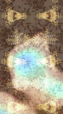 Raster illüstrasyonu. Küçük çiçekli şirin bir desen. Çiçek ve yapraklı çiçek deseni.