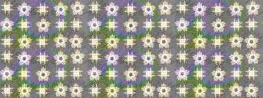 Çiçekli karalama şeklinde Raster çiçek deseni. Raster illüstrasyonu. Gri renkte bahar çiçekleri..