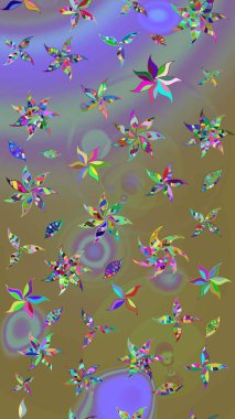 Çizim çiçek deseni duvar kâğıdı olarak kullanılabilir. Raster illüstrasyonu. Tarafsız renklerde çiçekler.