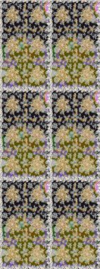 Klasik oryantal desen gri renklerden üstündür. Geleneksel raster ve altın desen. Damask pürüzsüz süsü.