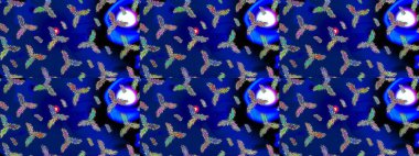 Kar taneleri tasarımı. Son moda kar taneleri ve elementler onun kartlarını gösteriyor. Retro tarzı doku, soyut kış elementleri. Muhteşem tasarım posteri, kapak, mavi, siyah ve yeşil renkli kart tasarımı.