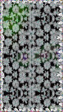 Klasik çiçek tasarımı elementleri. Gri kıvırcık çiçekler gri renkte şekillenir. Raster illüstrasyonu.