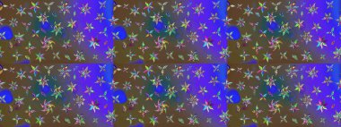 Menekşe çiçekli eskiz deseni, suluboya çiçek deseni, sevimli çiçek, duvar kağıdı, kart veya kumaş için fayanslı. Raster - stok.