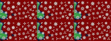 Çiçekli karalama şeklinde Raster çiçek deseni. Kırmızı renkte çiçekler. Nazik, sevimli çiçek arkaplanı..