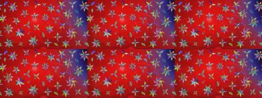 Hediye ambalaj kağıdı, tebrik kartları, posterler ve pankart tasarımı. Raster düz çiçek çizim deseni. Kırmızı renkte çiçekler.