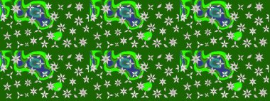 Sevimli çiçek raster deseni. Düz Çiçek Elementleri Tasarımı. Modaya uygun kumaş deseni. Renkli Yaz Teması çizim şablonu.