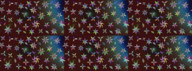 Raster Çiçek İllüstrasyonu güzel tekstil. Kahverengi renkli etnik çiçeklerle zarif bir eskiz deseni..