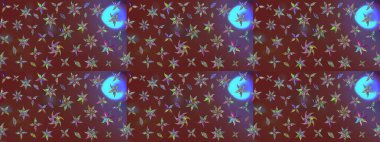 Kahverengi renkte güzel çiçekler, suluboya desenli, duvar kağıdı, kart ya da kumaş için fayanslı eskizler. Raster..