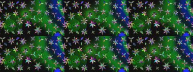 Eskiz klasiği. Renkli Bahar Teması eskiz kalıbı. Düz Çiçek Elementleri Tasarımı. Raster Şirin kumaş deseni.