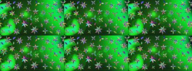 Yeşil renkli çiçekler. Raster illüstrasyonu. Çizim çiçek deseni duvar kağıdı için kullanılabilir.