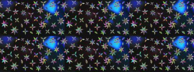 Gri renklerde bahar çiçekleri. Raster illüstrasyonu. Çiçek ve yapraklı karalama şeklinde Raster çiçek deseni.