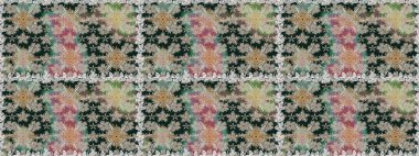 Gri renklerde bahar çiçekleri. Çiçekli, pürüzsüz bir desen. Raster illüstrasyonu. Raster çiçekleri klasik tarzda resmedilir..