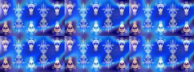 Yeni yıl kar tanesi. Mavi, nötr ve menekşe renkleri üzerine şirin soyut kar taneleri raster tasarımı. Düz kar karalama ikonları, kar taneleri silueti Noel afişi için, kartlar.