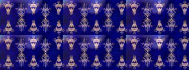 Düz Çiçek Elementleri Tasarımı. Sevimli çiçek raster deseni. Renkli Bahar Teması eskiz kalıbı. Mavi, mor ve siyah renkte çiçekler.