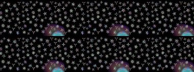 Çiçeksel çizim kalıbının yansıması. Vadinin çiçekleri siyah renklerde.