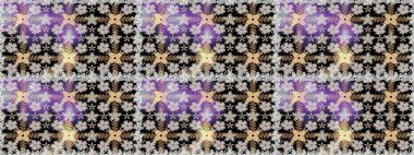 Vadinin çiçekleri siyah renklerde. Raster dikişsiz çiçek deseni.