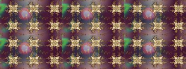 Kusursuz bir arka plan modeli. Kahverengi, mor ve gri renkte yaprakları olan yabani çiçekler. Suluboya, elle çizilmiş. Raster illüstrasyonu.