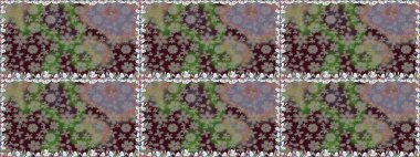 Raster illüstrasyonu. Küçük çiçekteki sevimli çiçek deseni. Kahverengi renkte çiçekler.