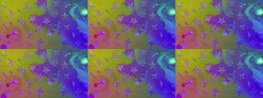 Raster illüstrasyonundaki çiçek desenli çizim. Mor renkte çiçekler.