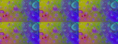 Renkli Bahar Teması eskiz kalıbı. Düz Çiçek Elementleri Tasarımı. Raster Şirin kumaş deseni. Eskiz klasiği.