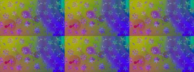 Yumuşak, bahar çiçekli arka plan. Çiçekli karalama şeklinde Raster çiçek deseni. Mor renkte çiçekler.