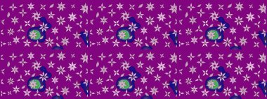 Raster illüstrasyonu. Klasik çiçek tasarımı elementleri. Mor kıvırcık çiçekler mor renkte şekillenir.