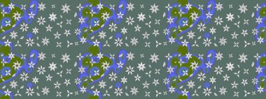 Eskiz modeli etnik tasarım. Çiçekleri, deniz kabukları, mandalaları ve suluboya efektleriyle donanma geçmişi. Yatak çarşafları, ceket, paket tasarımı, kumaş ve moda kavramları için tekstil baskısı.