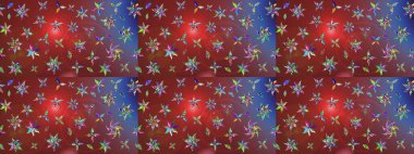 Yapraklı çiçekler ve kahverengi renkli papatya çiçekleri. Eskiz arkaplan modeli. Raster - stok.