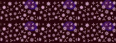 Renkli Bahar Teması eskiz kalıbı. Çiçek deseni. Chichi 'nin kumaş kalıbını çiz. Raster illüstrasyonu. Düz Çiçek Elementleri Tasarımı.