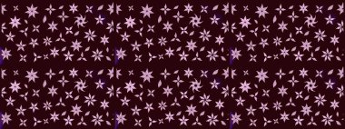 Kumaş desenli papatya çiçeği detayı. Kahverengi renkte çiçekler.