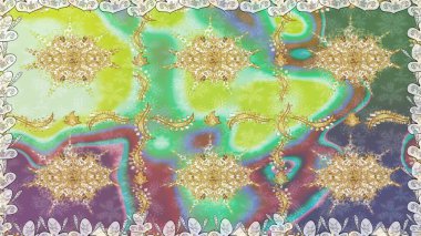 Geleneksel oryantasyon süsü. Klasik klasik klasik arka plan. Kusursuz klasik raster nötr ve altın desenli.