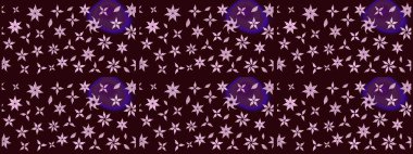 Renkli Bahar Teması eskiz kalıbı. Çiçek deseni. Chichi 'nin kumaş kalıbını çiz. Raster illüstrasyonu. Düz Çiçek Elementleri Tasarımı.