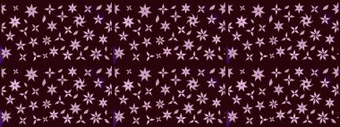 Kumaş desenli papatya çiçeği detayı. Kahverengi renkte çiçekler.