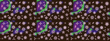 Raster illüstrasyonu. Kahverengi renklerde. Kahverengi renkte kahverengi papatya deseni.