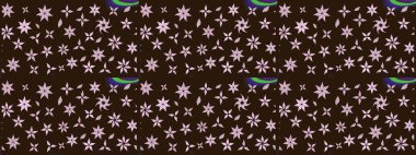 Renkli Bahar Teması eskiz kalıbı. Kahverengi renkli çiçekler. Güzel çiçek deseni. Düz Çiçek Elementleri Tasarımı.