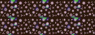 Robot resim. Raster illüstrasyonu. Küçük çiçekte sevimli çiçek deseni var..