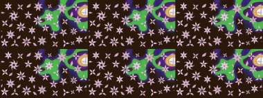 Yumuşak, bahar çiçekli arka plan. Çiçekli karalama şeklinde Raster çiçek deseni. Kahverengi renkte çiçekler.