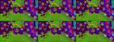 Düz Çiçek Elementleri Tasarımı. Renkli Bahar Teması eskiz kalıbı. Raster illüstrasyonu. Chichi 'nin kumaş kalıbını çiz. Çiçek deseni.