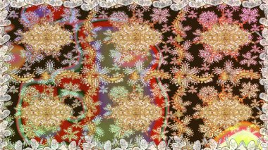 Barok tarzında duvar kağıdı tasarımı için kusursuz damaske deseni arkaplanı. Süslü raster dekorasyonu. Altın elementlerle kahverengi renklerde altın desen.