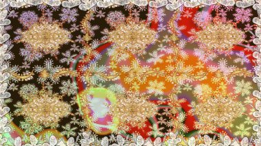 Barok tarzında kusursuz bir doğulu süsü. Kahverengi renklerde altın elementler. Geleneksel klasik raster altın pürüzsüz desen.