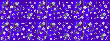 Mor renkler üzerine çiçek desenli çizim, el yapımı papatyalar, papatyalar. Tekrarlayan çiçek arkaplanı, zarif menekşe çiçek duvar kağıdı.