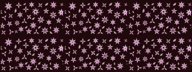 Şirin çiçekli, desenli, kahverengi renkli bir eskiz deseni. El çizimi çiçek çizimi deseni (fayans). Tekstil için suluboya çizim deseni.