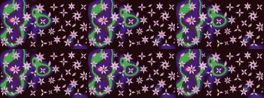 Güzel çiçek deseni. Düz Çiçek Elementleri Tasarımı. Renkli Bahar Teması eskiz kalıbı. Kahverengi renkte çiçekler.