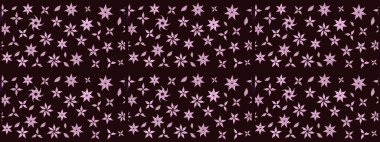 Renkli Bahar Teması eskiz kalıbı. Düz Çiçek Elementleri Tasarımı. Raster illüstrasyonundaki çiçek desenli çizim. Kahverengi renkte çiçekler.