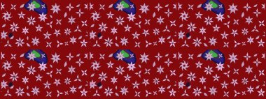 Hoş bir çiçek geçmişi var. Küçük bir çiçekte eskiz deseni. Güzel kumaş deseni. Raster illüstrasyonu.