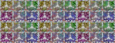 Tarafsız renklerde çiçekler. Raster illüstrasyonunda kusursuz çiçek deseni.