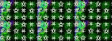 Mavi, siyah ve yeşil renkli, altın elementli eskiz deseni. Altın elementlerle mavi, siyah ve yeşil renklerde altın eskiz deseni. Noel, kar tanesi, yeni yıl.