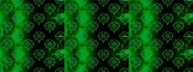 Yeşil, siyah ve mavi renklerde zarif çiçek buketi suluboya. Renkli Bahar Temalı Kusursuz Arkaplan. Düz Çiçek Elementleri Tasarımı. Raster illüstrasyonu.